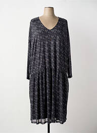 Robe mi-longue manches longues manches longues noir SHEEGO femme