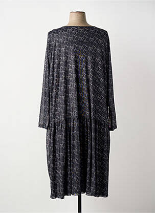Robe mi-longue manches longues manches longues noir SHEEGO femme