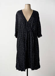 Robe mi-longue manches longues manches longues noir SHEEGO femme