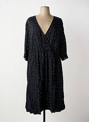 Robe mi-longue manches longues manches longues noir SHEEGO femme