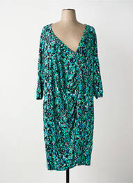 Robe mi-longue imprimé fleurs manches longues noir SHEEGO femme