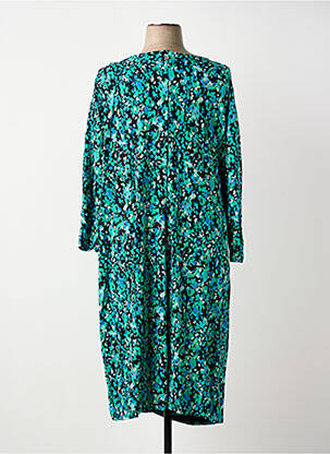 Robe mi-longue imprimé fleurs manches longues noir SHEEGO femme