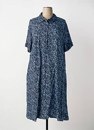 Robe mi-longue manches courtes manches courtes bleu SHEEGO femme