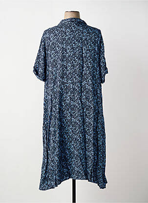 Robe mi-longue manches courtes manches courtes bleu SHEEGO femme