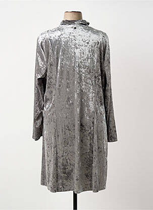 Robe mi-longue manches longues manches longues gris SHEEGO femme