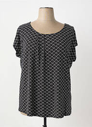 Top tissage jersey manches courtes noir SHEEGO femme