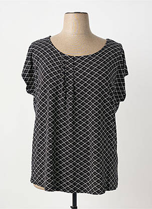 Top tissage jersey manches courtes noir SHEEGO femme