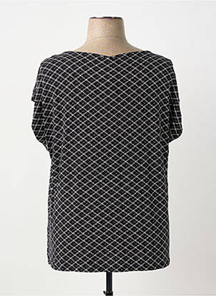 Top tissage jersey manches courtes noir SHEEGO femme