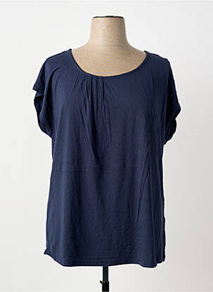 Top tissage jersey manches courtes bleu SHEEGO femme