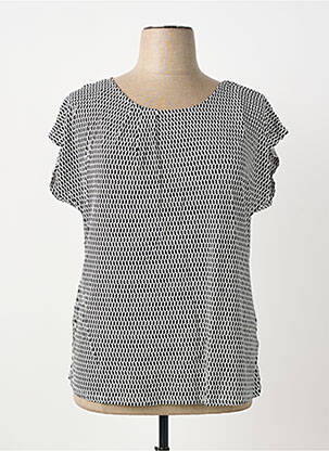Top tissage jersey manches courtes blanc SHEEGO femme