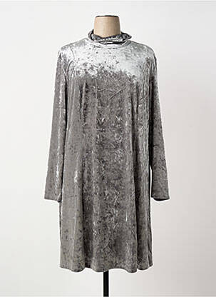 Robe mi-longue manches longues manches longues gris SHEEGO femme
