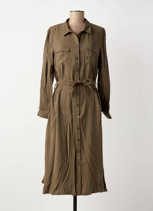 Robe mi-longue manches longues manches longues vert LE PETIT BAIGNEUR femme