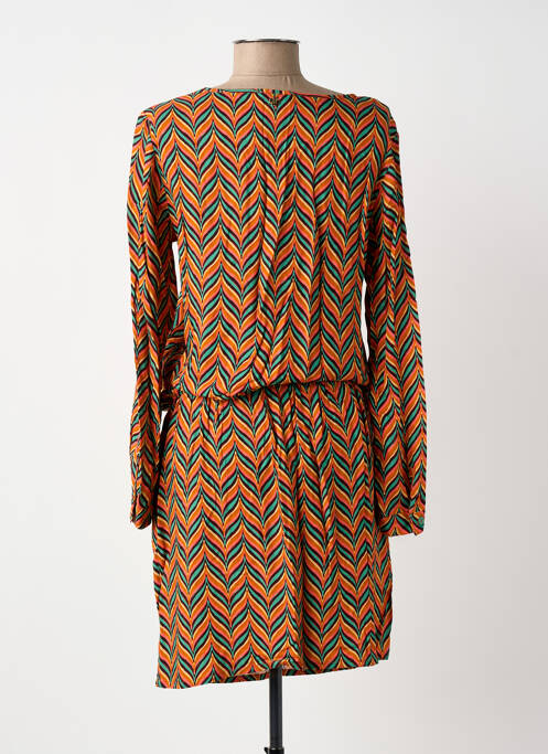 Robe mi-longue manches longues manches longues orange LE PETIT BAIGNEUR femme
