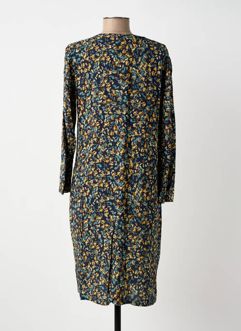 Robe mi-longue imprimé fleurs manches longues bleu LE PETIT BAIGNEUR femme