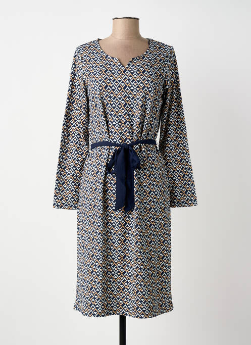 Robe mi-longue manches longues manches longues bleu DAMART femme