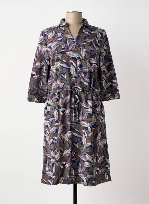 Robe mi-longue imprimé fleurs manches longues violet DAMART femme