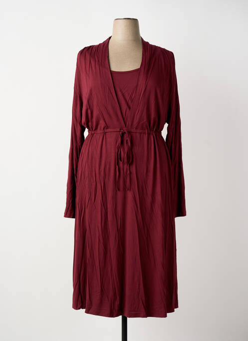 Robe mi-longue manches longues manches longues rouge SHEEGO femme