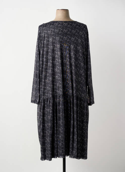 Robe mi-longue manches longues manches longues noir SHEEGO femme