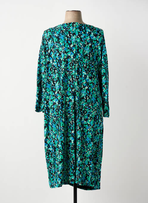 Robe mi-longue imprimé fleurs manches longues noir SHEEGO femme