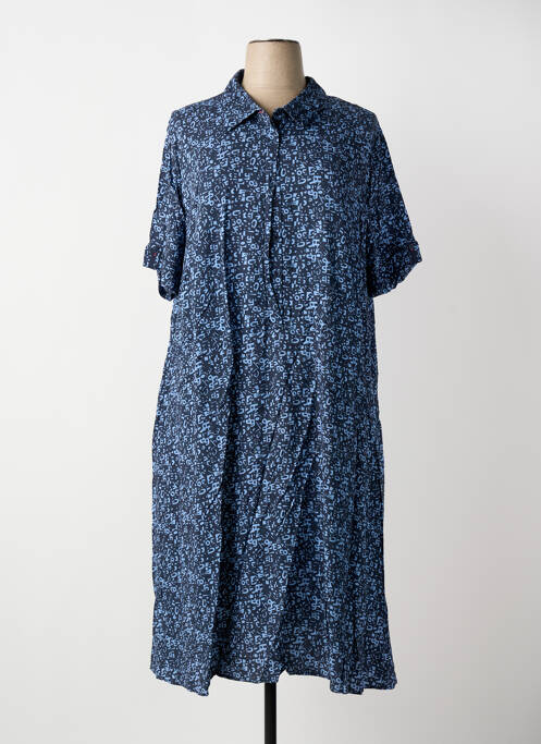 Robe mi-longue manches courtes manches courtes bleu SHEEGO femme