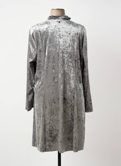 Robe mi-longue manches longues manches longues gris SHEEGO femme