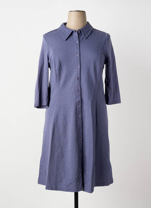 Robe mi-longue manches longues manches longues bleu SHEEGO femme