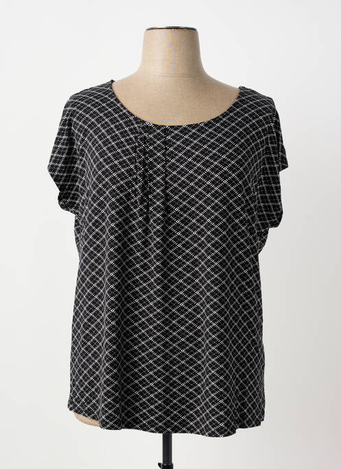 Top tissage jersey manches courtes noir SHEEGO femme