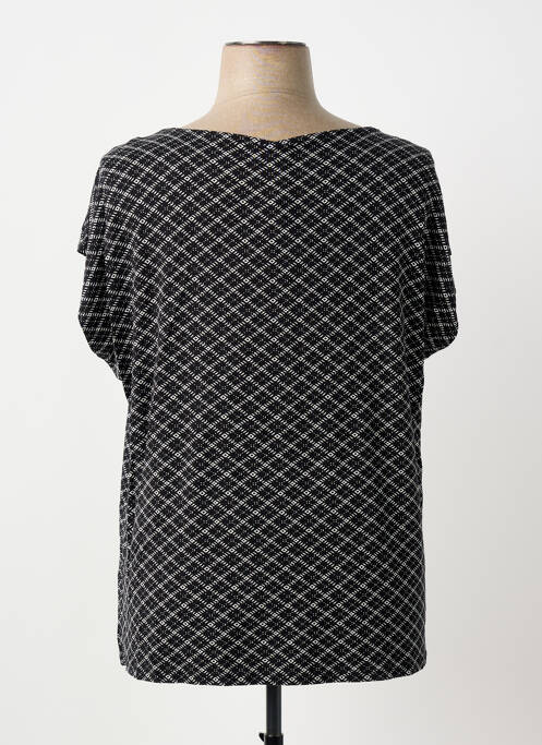 Top tissage jersey manches courtes noir SHEEGO femme