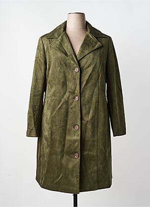 Manteau long coupe cintrée sans capuche vert SHEEGO femme
