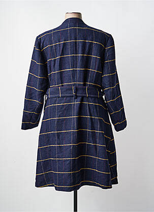 Manteau long coupe cintrée sans capuche bleu SHEEGO femme