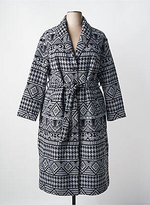 Manteau long coupe cintrée sans capuche noir SHEEGO femme