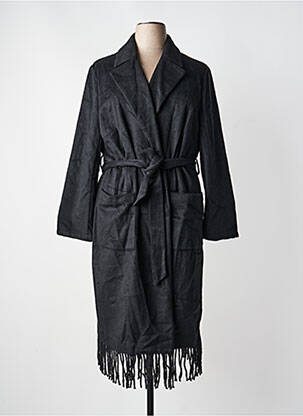 Manteau long coupe cintrée sans capuche noir SHEEGO femme