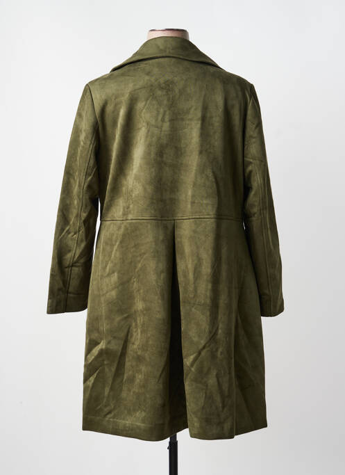 Manteau long coupe cintrée sans capuche vert SHEEGO femme
