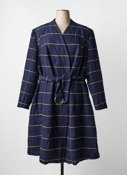 Manteau long coupe cintrée sans capuche bleu SHEEGO femme