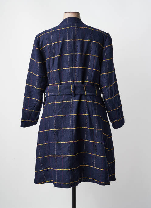 Manteau long coupe cintrée sans capuche bleu SHEEGO femme