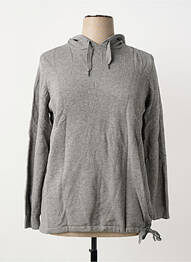 Pull tissage chiné manches longues gris SHEEGO femme