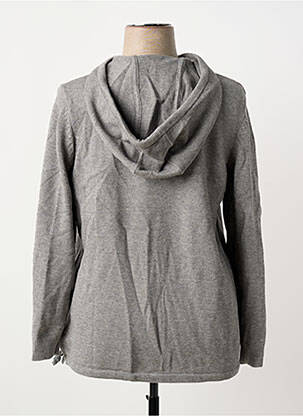 Pull tissage chiné manches longues gris SHEEGO femme