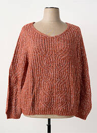 Pull tissage chiné manches longues orange SHEEGO femme