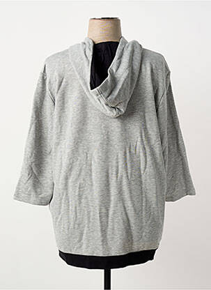 Sweat-shirt à capuche stretch manches 3/4 gris SHEEGO femme