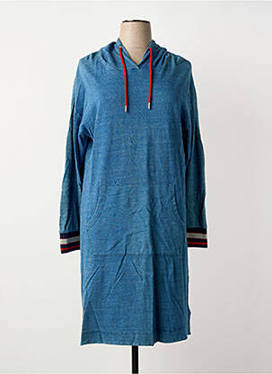 Robe mi-longue manches longues manches longues bleu SHEEGO femme
