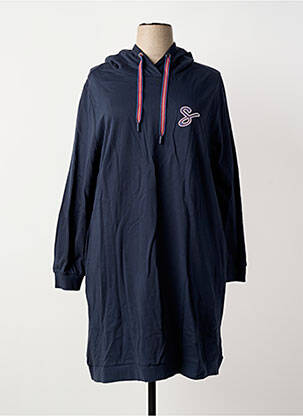 Robe mi-longue manches longues manches longues bleu SHEEGO femme