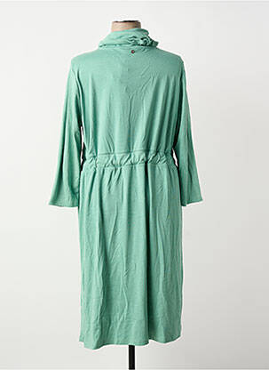 Robe mi-longue manches longues manches longues vert SHEEGO femme
