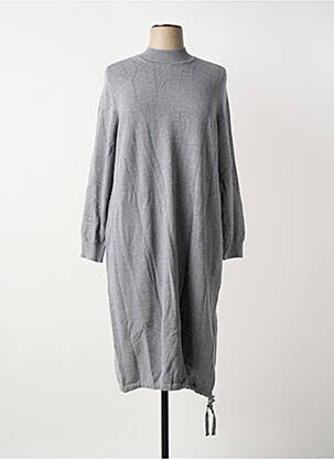 Robe pull col col montant manches longues gris SHEEGO femme
