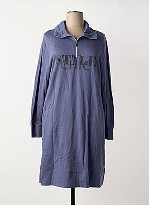 Robe mi-longue manches longues manches longues bleu SHEEGO femme