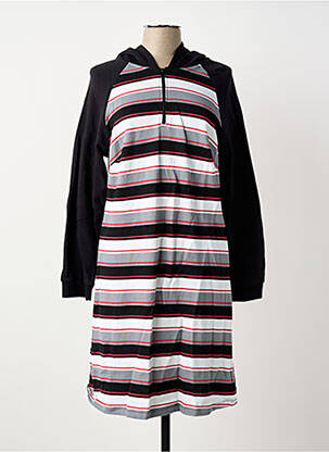 Robe mi-longue manches longues manches longues noir SHEEGO femme