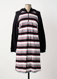 Robe mi-longue manches longues manches longues noir SHEEGO femme