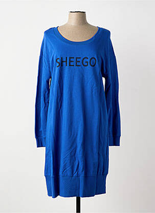 Robe mi-longue manches longues manches longues bleu SHEEGO femme