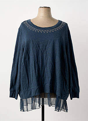 Sweat-shirt stretch manches longues bleu SHEEGO femme