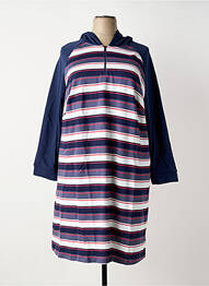 Robe mi-longue manches longues manches longues bleu SHEEGO femme