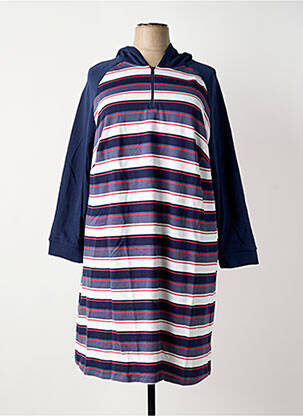 Robe mi-longue manches longues manches longues bleu SHEEGO femme